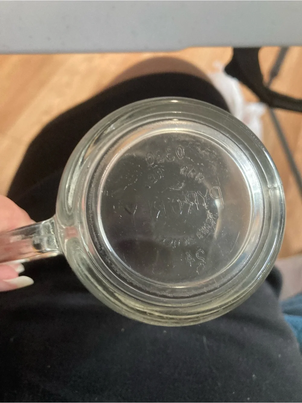 Pyr O Rey Clear Glass Measuring Cup w/Spout Handle Vintage Pyrorey Mexico